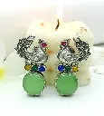 Majestic Peacock Multi Stone Stud Earring