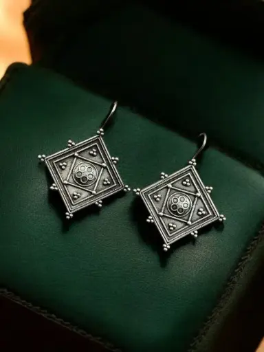 Oxidised Hook Earrings